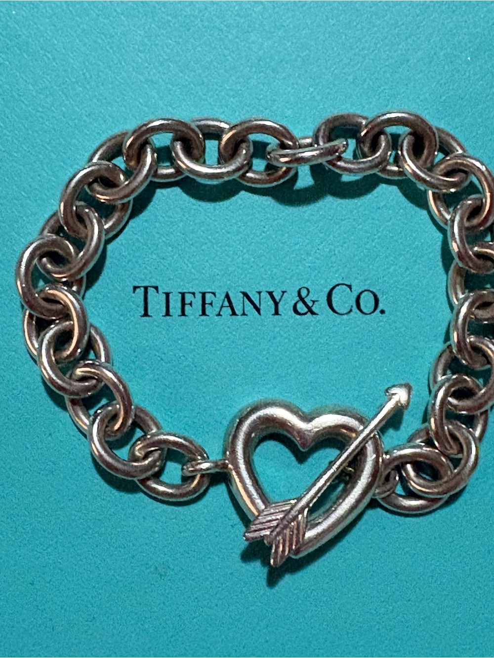 Tiffany & Co. Sterling Silver Heart Arrow Toggle Bracelet - Silver